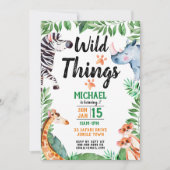 Wild Things Safari Dier Kids Verjaardag Kaart (Voorkant)