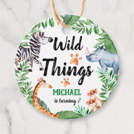 Wild Things Safari Dier Kids Verjaardagsfeest Bedankjes Labels