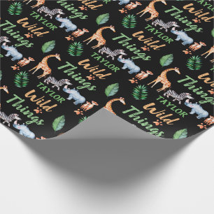 Wild Things Safari Dier Kids Verjaardagsfeest Cadeaupapier