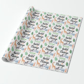Wild Things Safari Dier Kids Verjaardagsfeest Cadeaupapier (Uitgerold)
