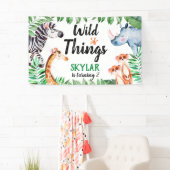 Wild Things Safari Dier Kids Verjaardagsfeest Spandoek (Insitu)