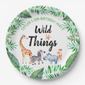 Wild Things Safari Dier Wild Things Verjaardag Papieren Bordje (Voorkant)