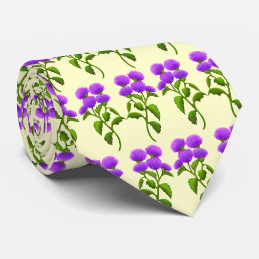 Wild Thistle Flowers Stropdas (Opgerold)