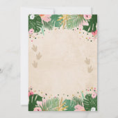 Wild Three Dino Party Girl Pink Dinosaur Birthday Kaart (Achterkant)