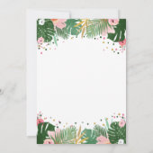 Wild Three Dino Party Girl Pink Dinosaurus Verjaar Kaart (Achterkant)