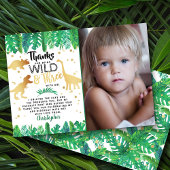 Wild & Three Dinosaur Boys Third Birthday Foto Bedankkaart