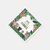 Wild & Three Safari verjaardagsuitnodiging Servet (Hoek)