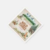 Wild Three Woodland Animal 3e verjaardagsfeestje Servet (Hoek)