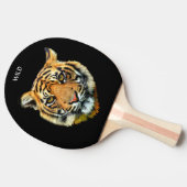 Wild Tiger Animal Face op Black Tafeltennisbatje (Zijkant)