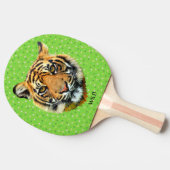 Wild Tiger Animal Face op Green Ping Pong Paddle Tafeltennisbatje (Zijkant)