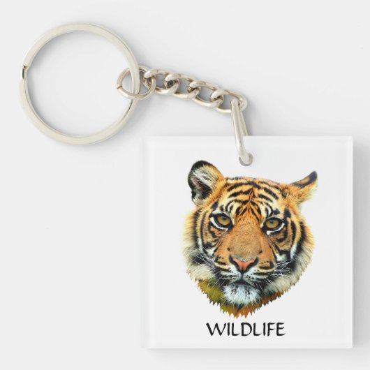 Wild Tiger Animal Face Sleutelhanger (Voorkant)
