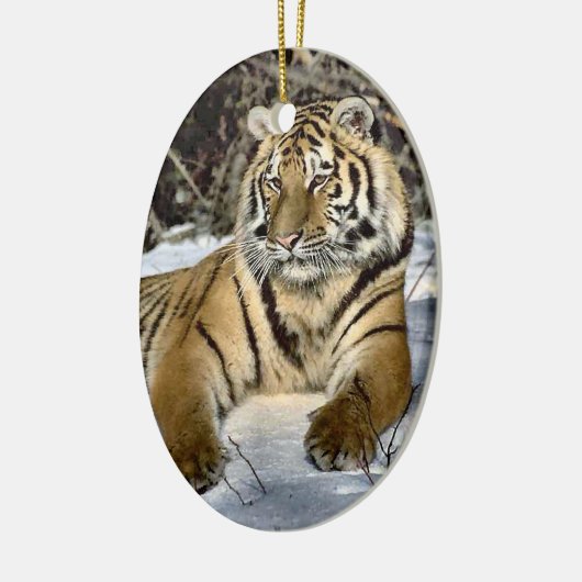 Wild Tiger Art kerstversiering Keramisch Ornament (Links)