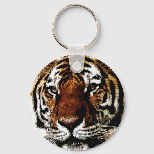 Wild Tiger Artwork Sleutelhanger (Voorkant)