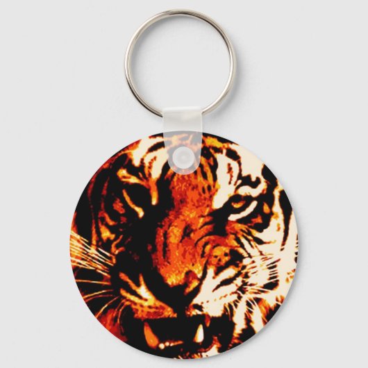 Wild Tiger Basic Button Sleutelhanger (Voorkant)
