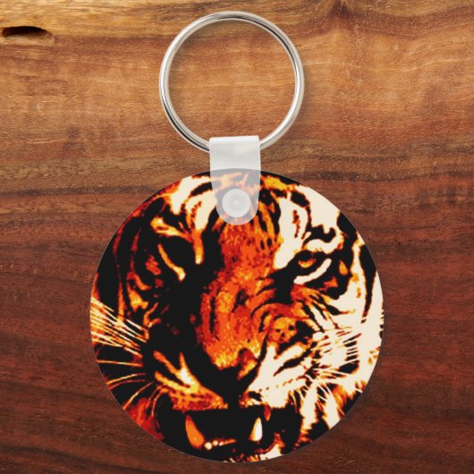 Wild Tiger Basic Button Sleutelhanger (Voorkant)