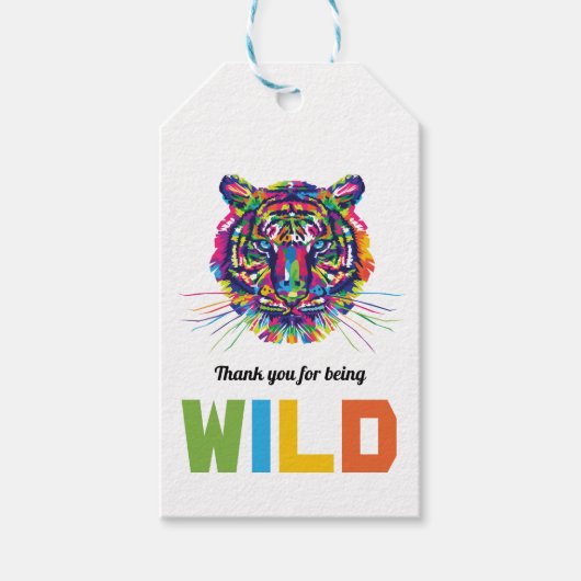 Wild Tiger, bedankt voor tag Cadeaulabel (Voorkant)
