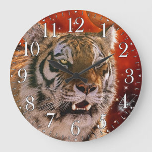 Wild Tiger Big Cat Art Animal-lover Wall Clock Grote Klok