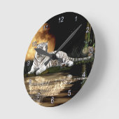 Wild Tiger Big Cat Art Animal-lover Wall Clock Ronde Klok (Hoek)