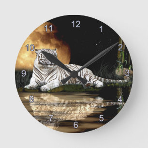 Wild Tiger Big Cat Art Animal-lover Wall Clock Ronde Klok