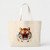 Wild Tiger Eyes Grote Tote Bag (Voorkant)