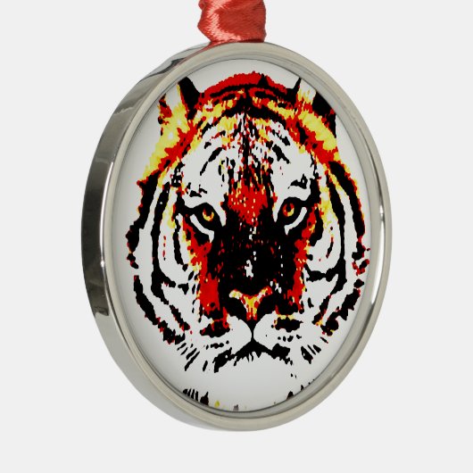 Wild Tiger Eyes Metalen Ornament (Rechts)