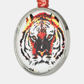 Wild Tiger Eyes Metalen Ornament (Links)