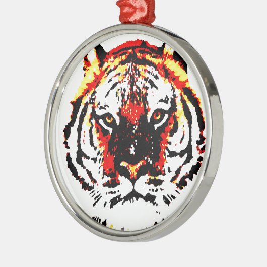 Wild Tiger Eyes Metalen Ornament (Links)