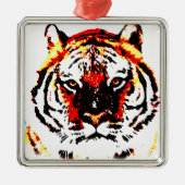 Wild Tiger Eyes Metalen Ornament (Voorkant)
