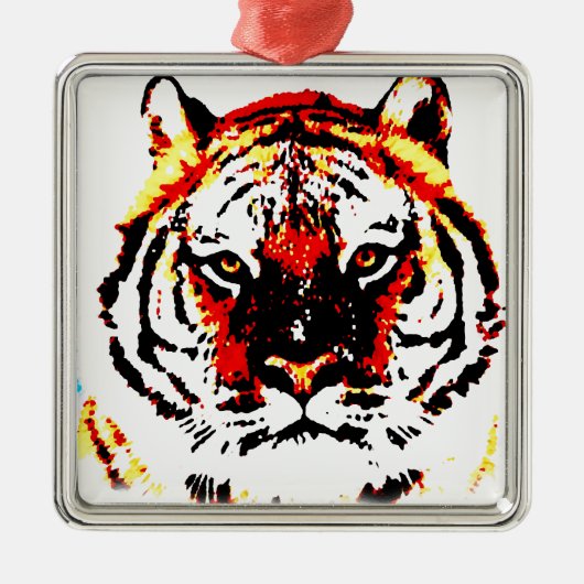 Wild Tiger Eyes Metalen Ornament (Voorkant)