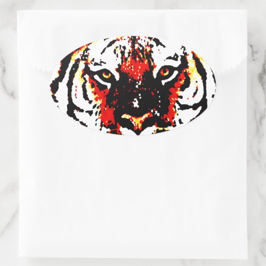 Wild Tiger Eyes Ovale Sticker (Tas)