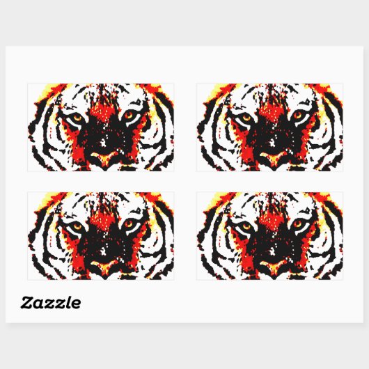 Wild Tiger Eyes Rechthoekige Sticker (Vel)