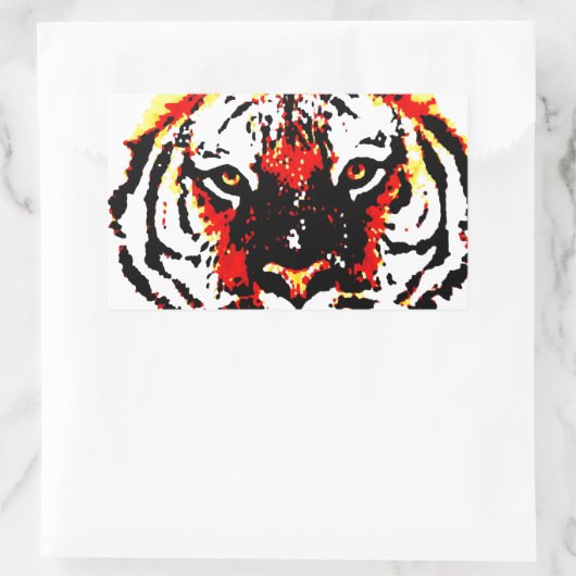 Wild Tiger Eyes Rechthoekige Sticker (Tas)