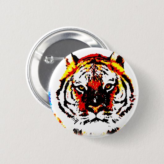 Wild Tiger Eyes Ronde Button 5,7 Cm (Voorkant /achterkant)