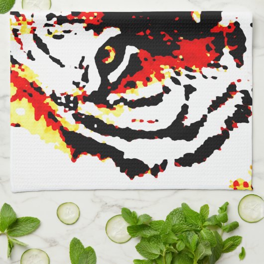 Wild Tiger Eyes Theedoek (Gevouwen)