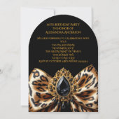 Wild Tiger Fabulous 50 Verjaardag Bow Black Jewel Kaart (Achterkant)