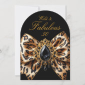 Wild Tiger Fabulous 50 Verjaardag Bow Black Jewel Kaart (Voorkant)