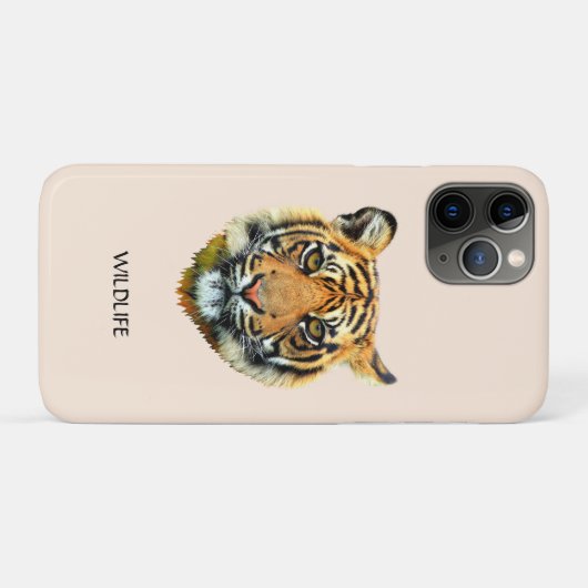 Wild Tiger Face on Light Beige Case-Mate iPhone Case (Achterkant (horizontaal))