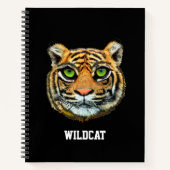 Wild Tiger Face op Black Notitieboek (Voorkant)