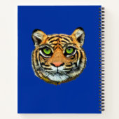 Wild Tiger Face op Blue Notitieboek (Achterkant)
