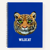Wild Tiger Face op Blue Notitieboek (Voorkant)