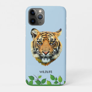 Wild Tiger Face op Light Blue Case-Mate iPhone Case
