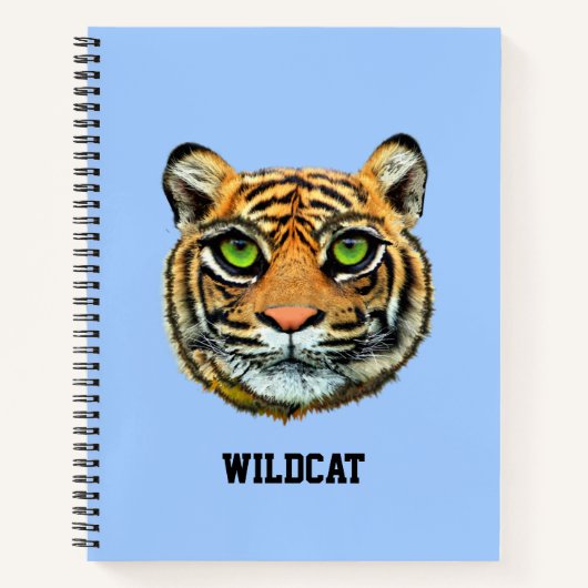 Wild Tiger Face op Light Blue Notitieboek (Voorkant)
