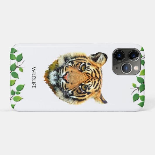 Wild Tiger Face op White Case-Mate iPhone Case (Achterkant (horizontaal))