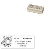 Wild Tiger Head Return Adres Rubber Stempel (Gestempeld)