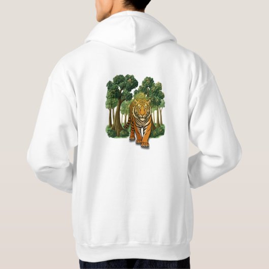 “Wild Tiger in the Forest – Natural Light Jungle D Hoodie (Achterkant)