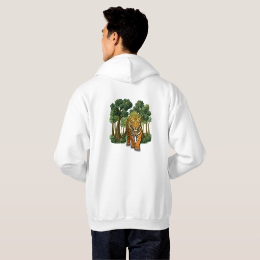 “Wild Tiger in the Forest – Natural Light Jungle D Hoodie (Achterkant volledig)