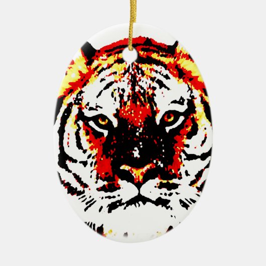 Wild Tiger Keramisch Ornament (Voorkant)