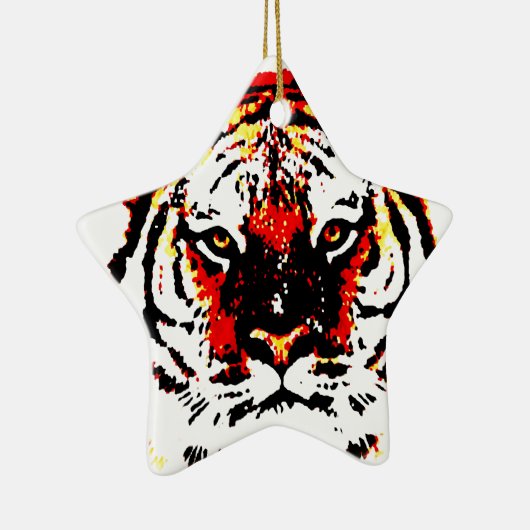 Wild Tiger Keramisch Ornament (Rechts)