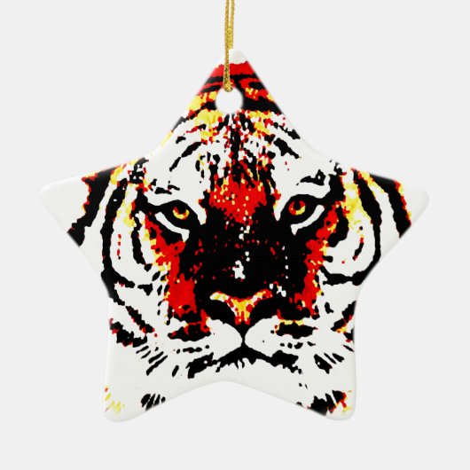 Wild Tiger Keramisch Ornament (Voorkant)