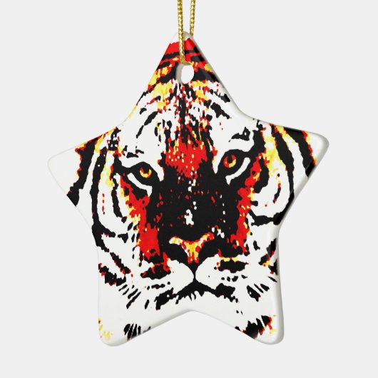 Wild Tiger Keramisch Ornament (Links)
